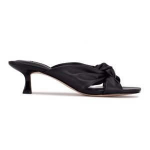 Nine West Black Heeled Mules